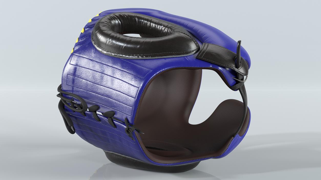 Boxing Headgear with Cheek Protection Blue 3D