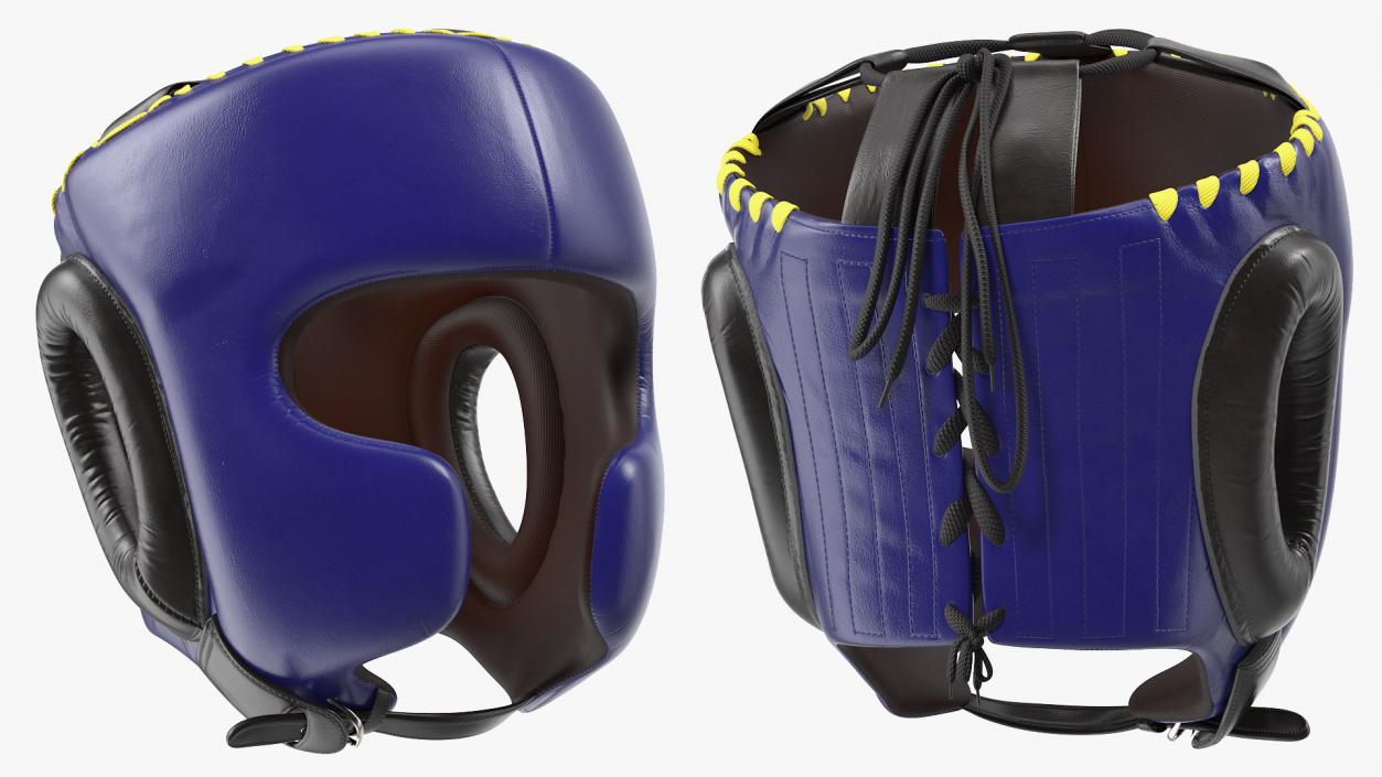 Boxing Headgear with Cheek Protection Blue 3D