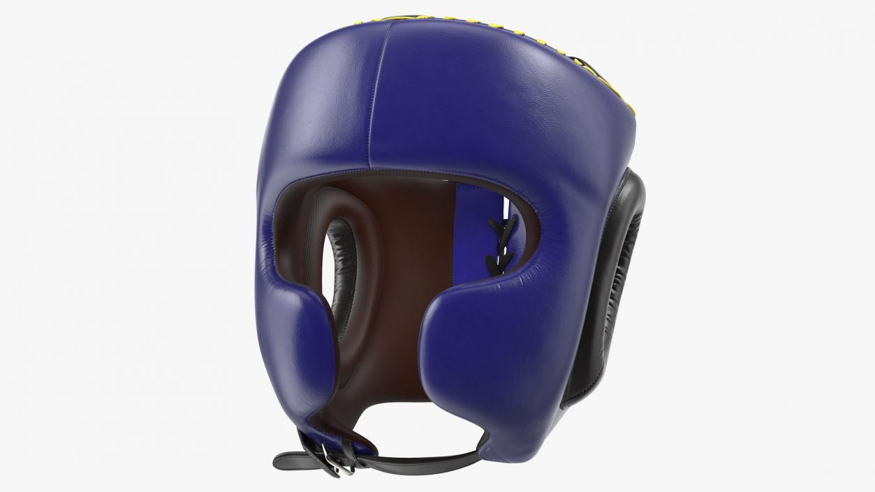 Boxing Headgear with Cheek Protection Blue 3D