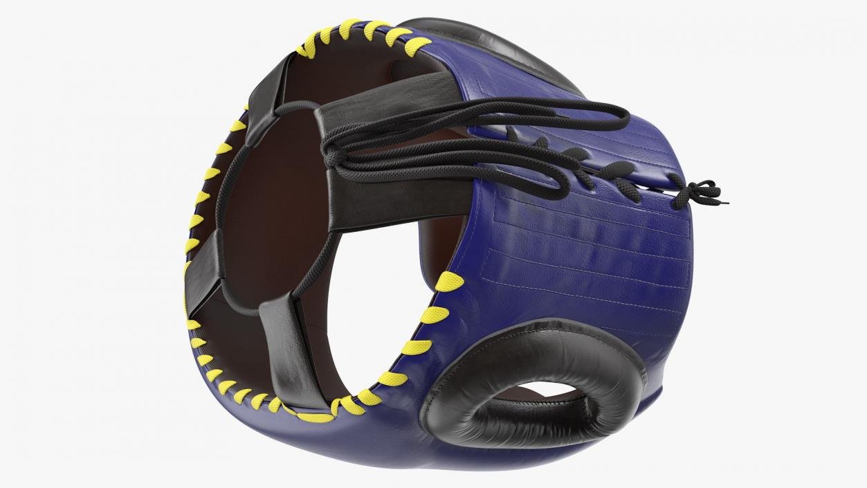 Boxing Headgear with Cheek Protection Blue 3D