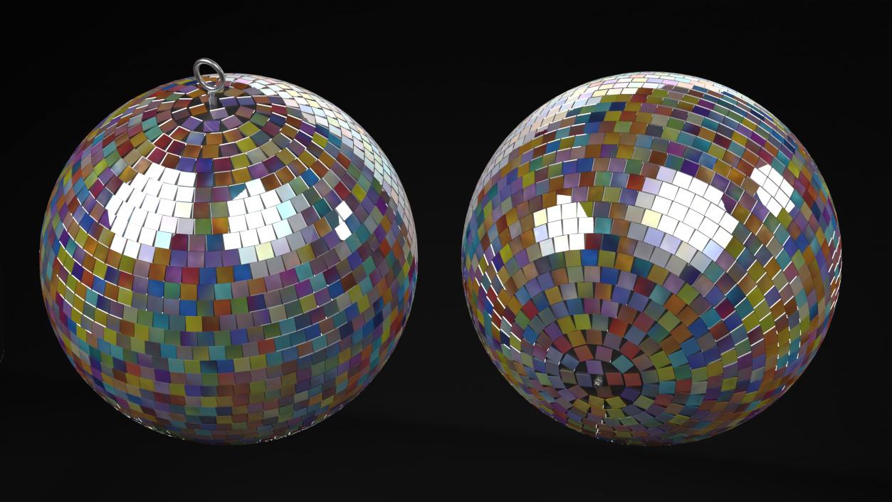 3D Rainbow Disco Ball model