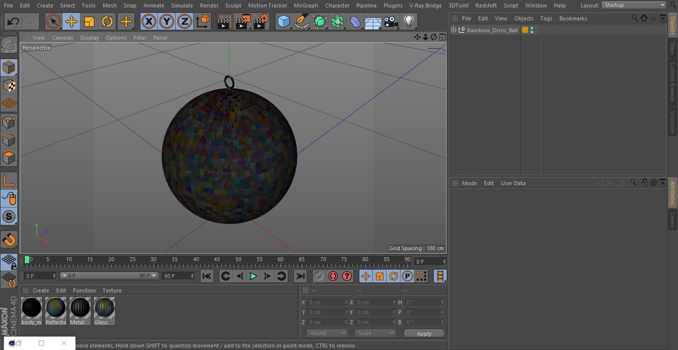 3D Rainbow Disco Ball model