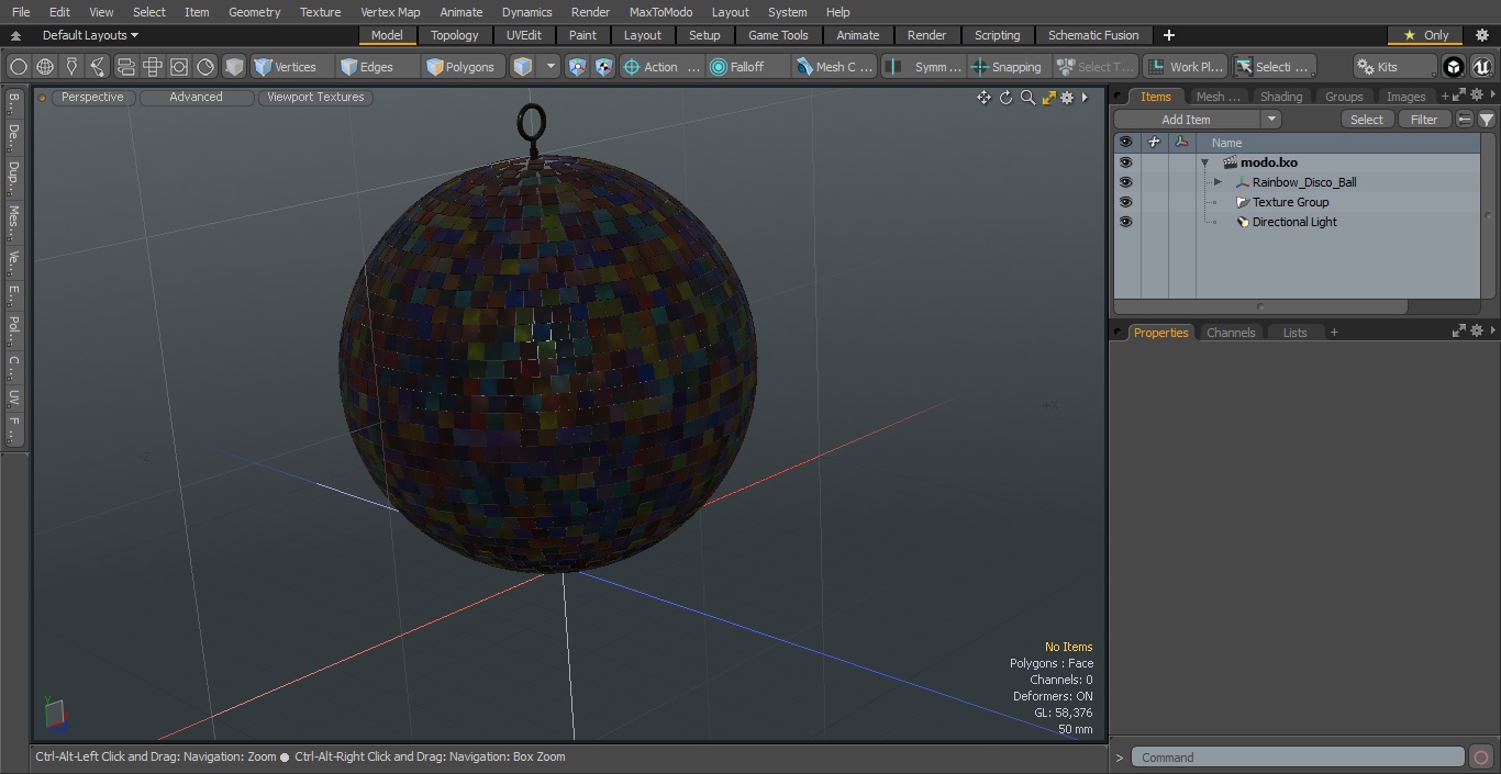 3D Rainbow Disco Ball model