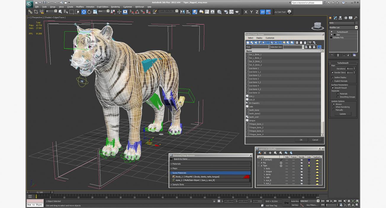 Tiger Rigged 3D