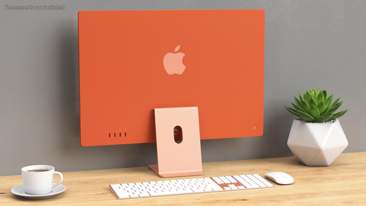 Apple iMac 2021 Orange 3D