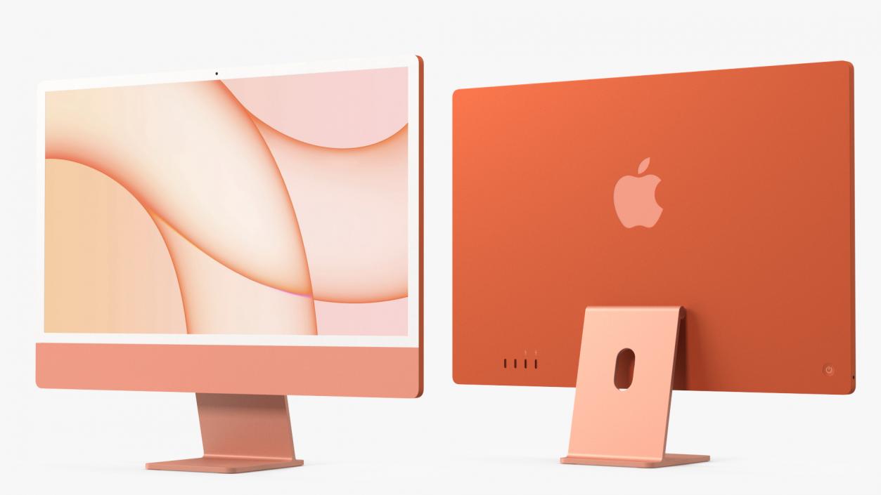 Apple iMac 2021 Orange 3D