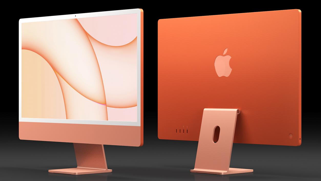 Apple iMac 2021 Orange 3D