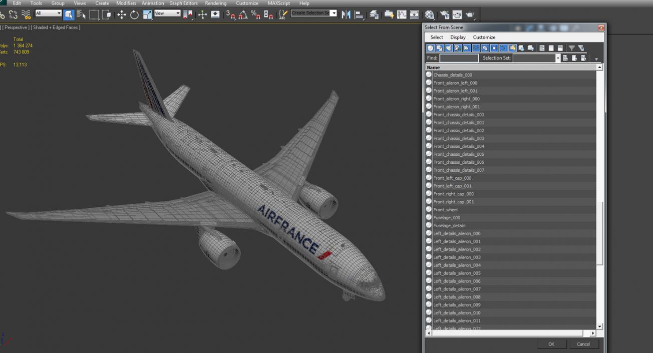 Boeing 777 200LR Air France 3D