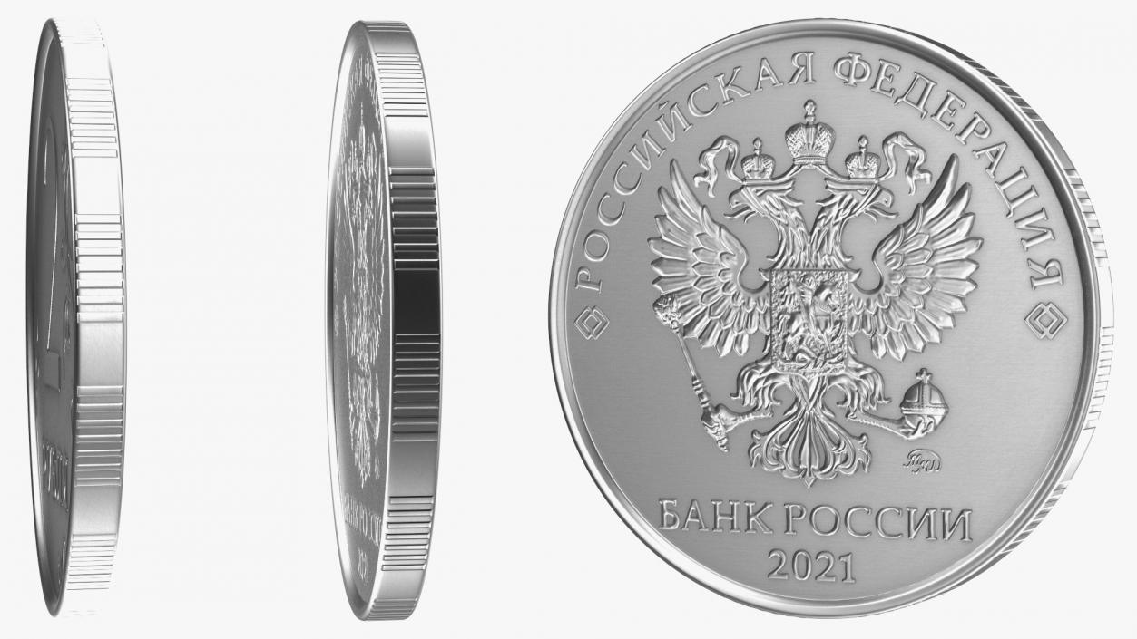 Russian Ruble Coins Collection 3 3D