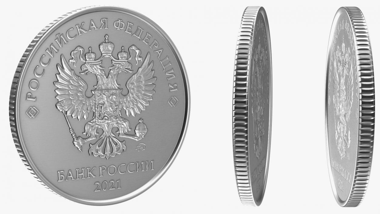 Russian Ruble Coins Collection 3 3D