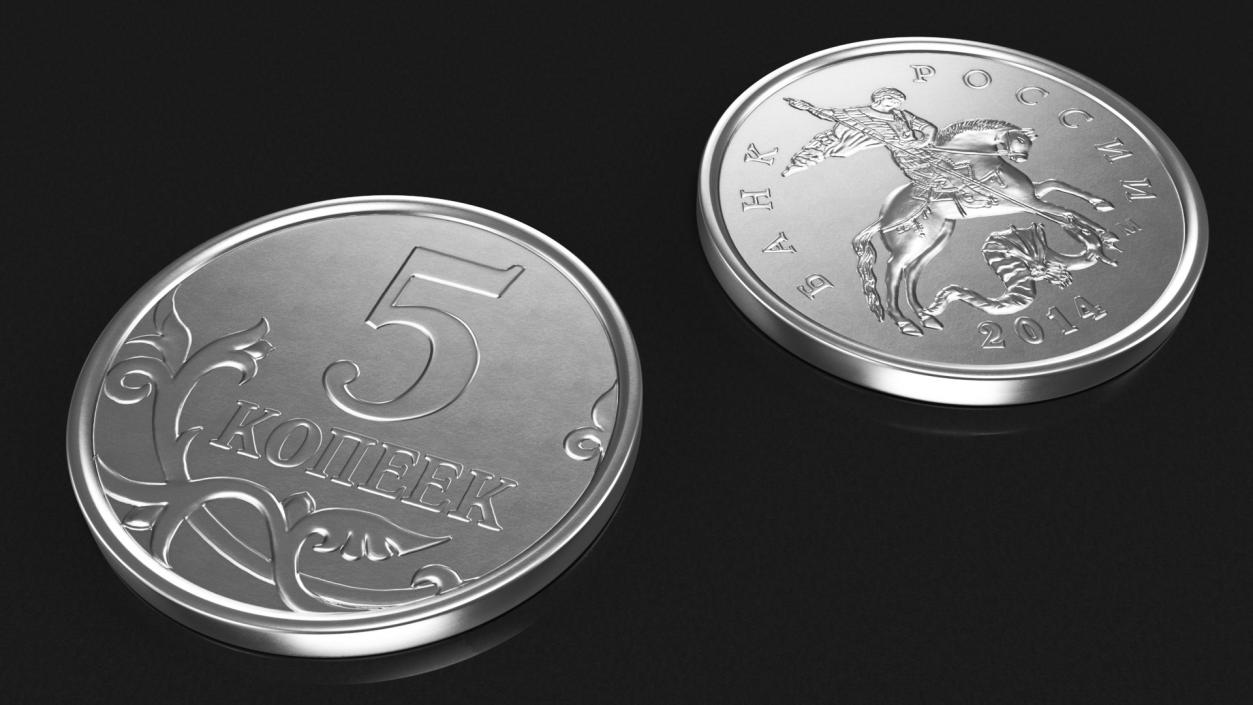 Russian Ruble Coins Collection 3 3D