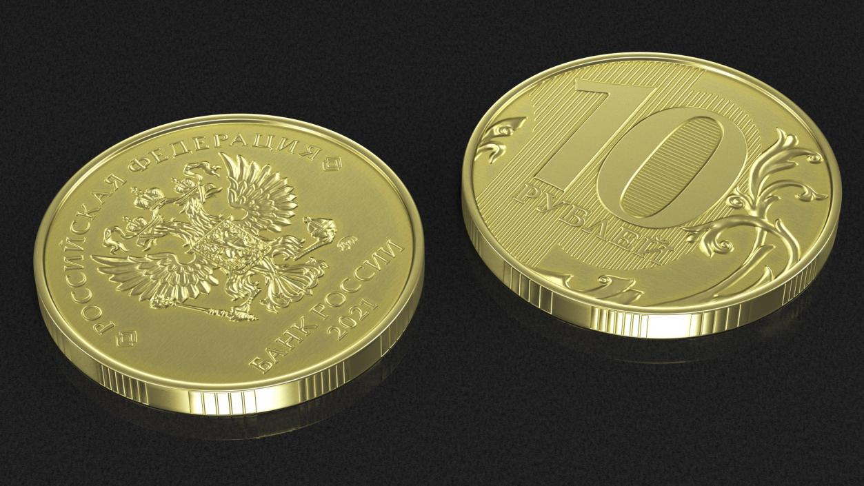 Russian Ruble Coins Collection 3 3D