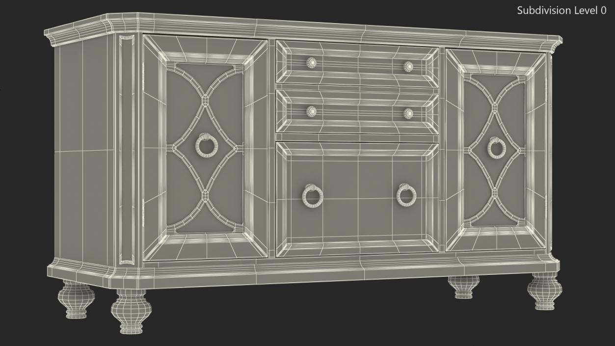 3D Antique Sideboard Venga model