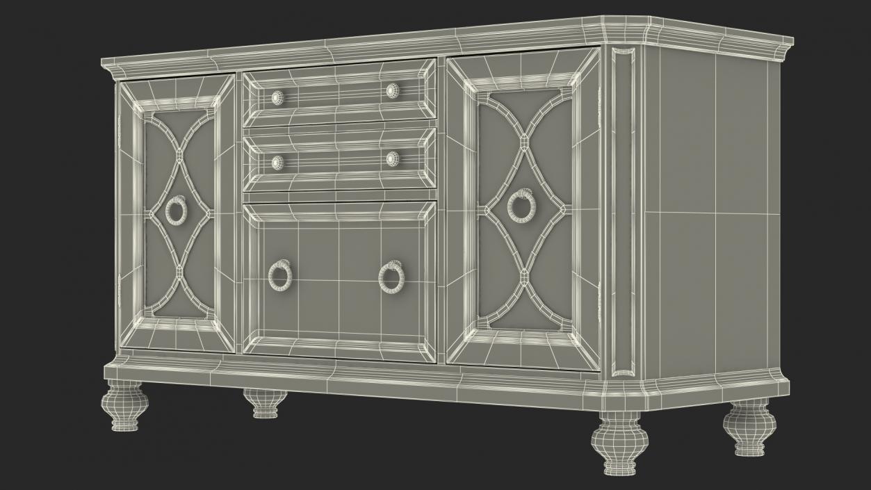 3D Antique Sideboard Venga model