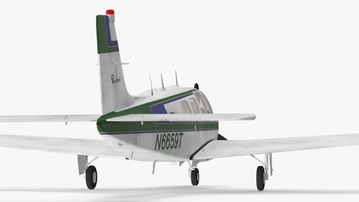 3D model Light Aircraft Beechcraft Bonanza Rigged