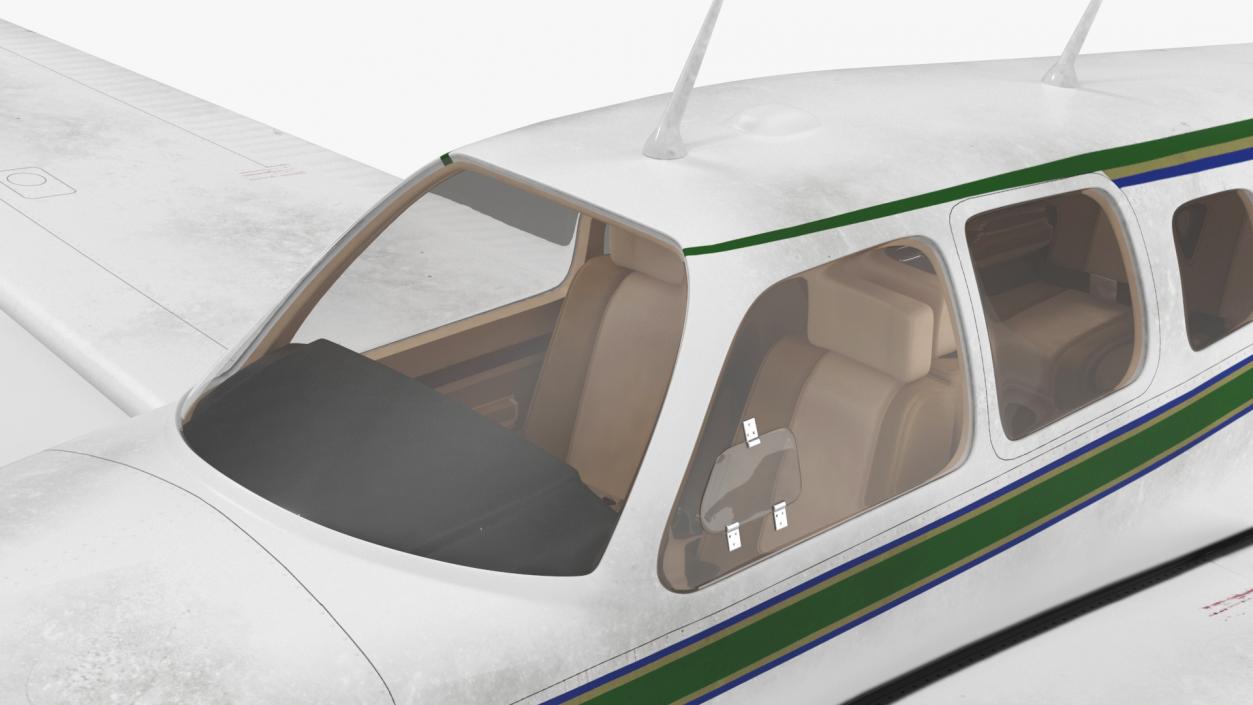 3D model Light Aircraft Beechcraft Bonanza Rigged