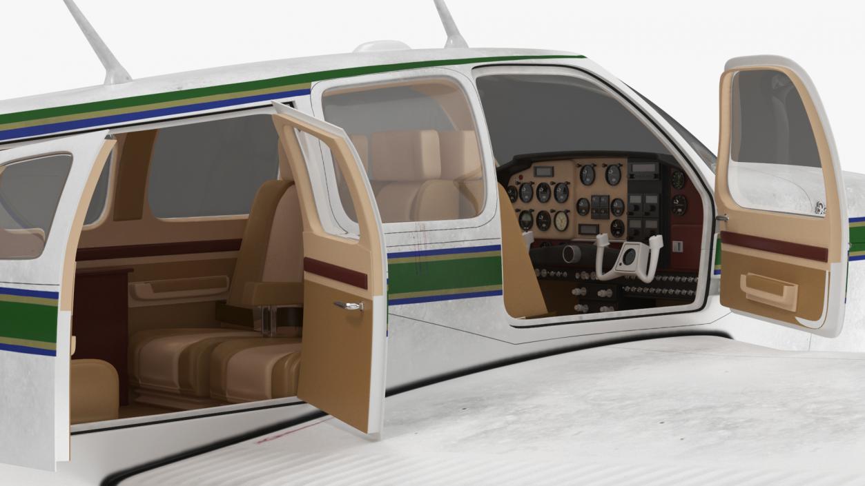 3D model Light Aircraft Beechcraft Bonanza Rigged