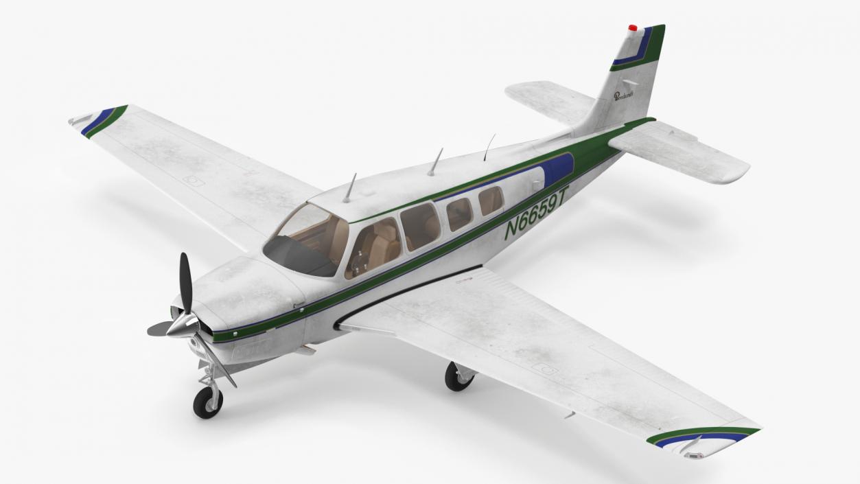 3D model Light Aircraft Beechcraft Bonanza Rigged