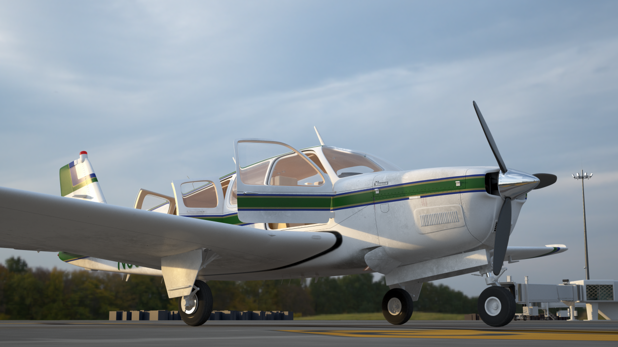 3D model Light Aircraft Beechcraft Bonanza Rigged