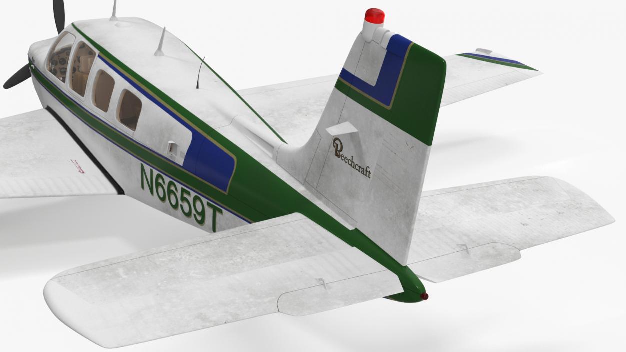 3D model Light Aircraft Beechcraft Bonanza Rigged