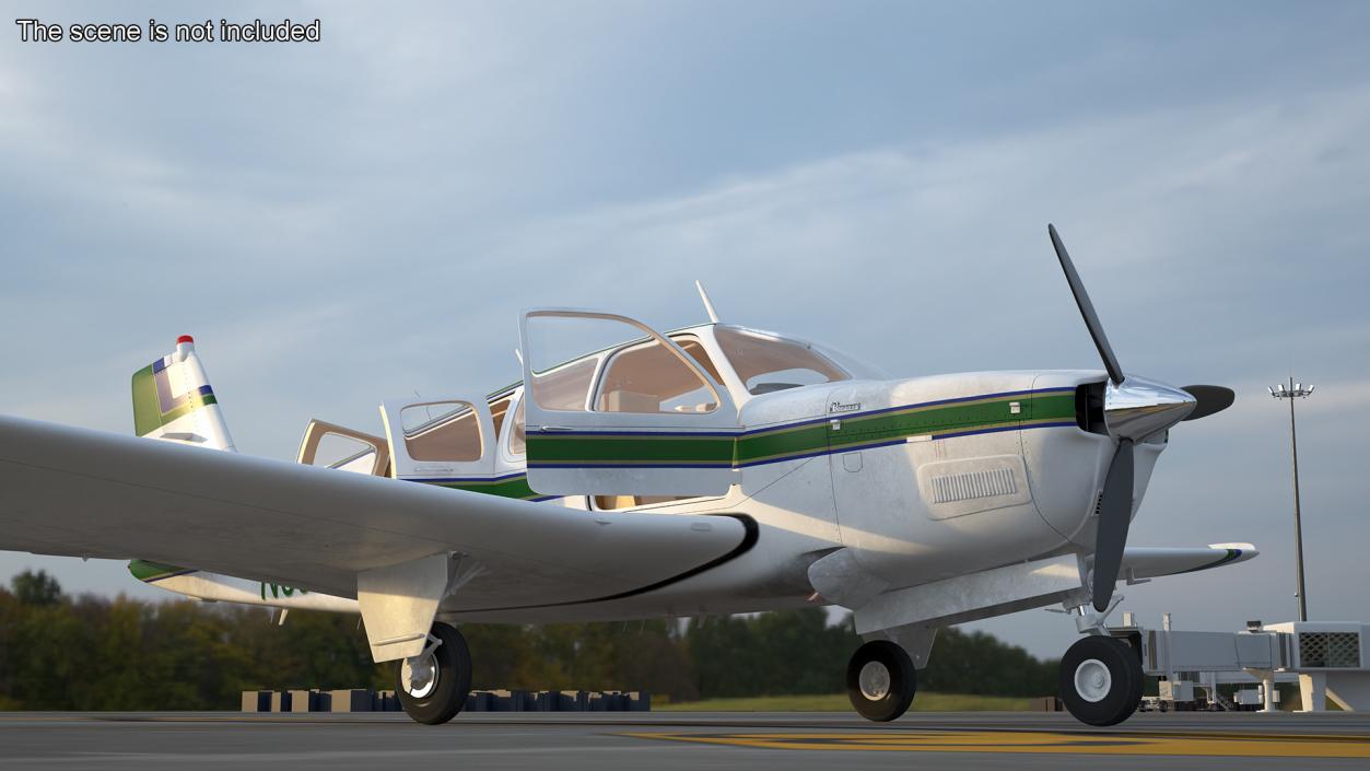 3D model Light Aircraft Beechcraft Bonanza Rigged