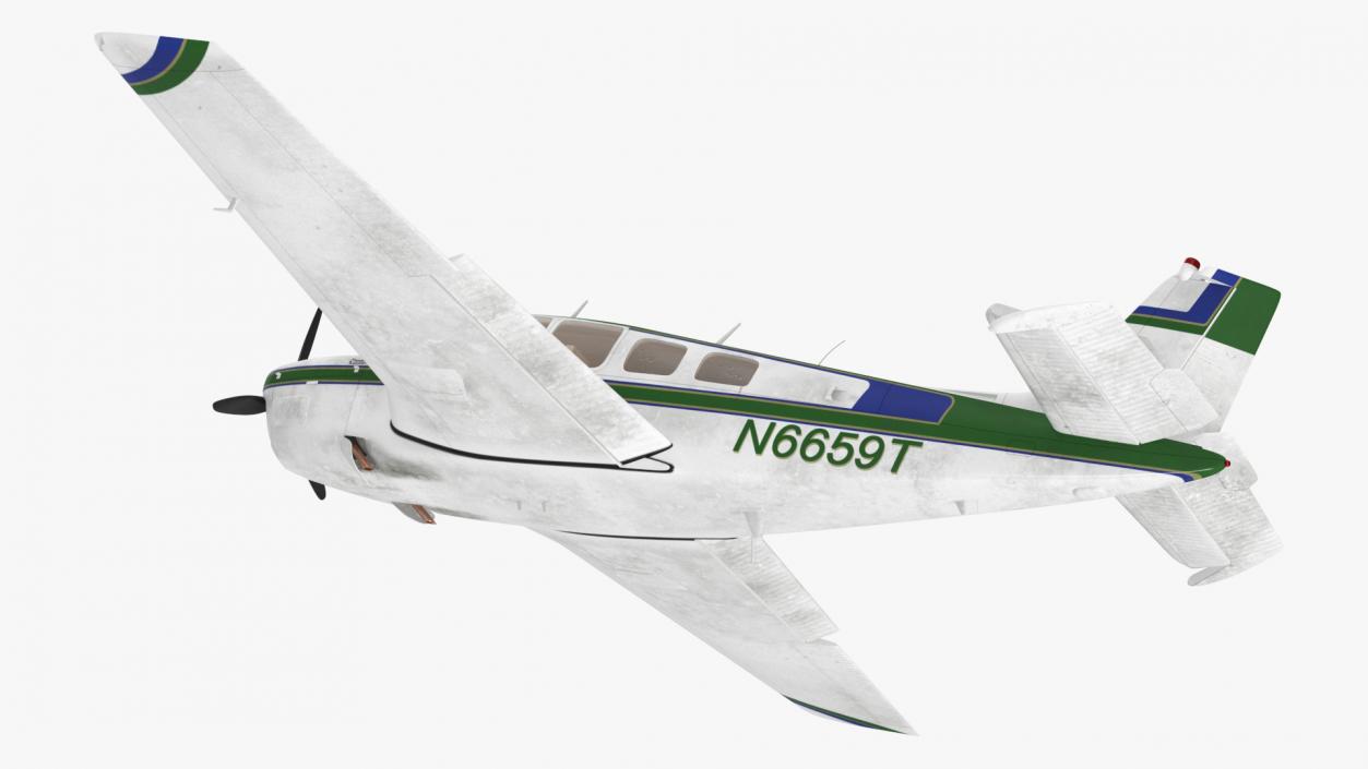 3D model Light Aircraft Beechcraft Bonanza Rigged