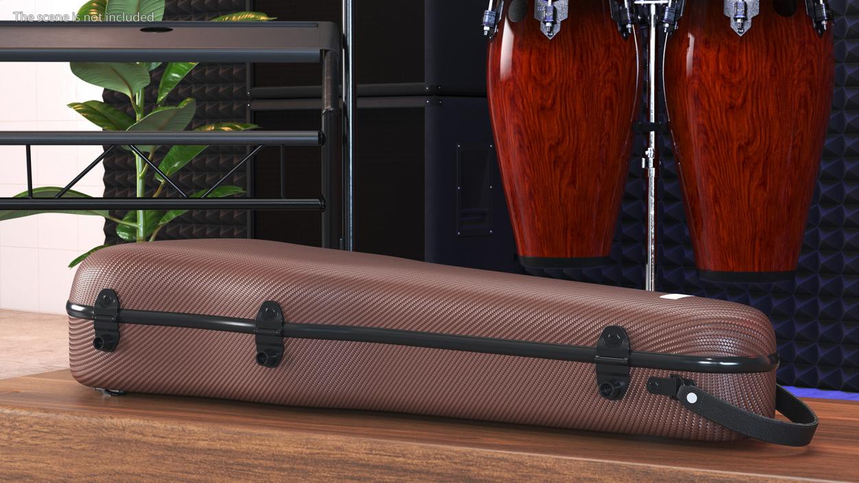 3D model Shockproof Violin Case Brown Closed