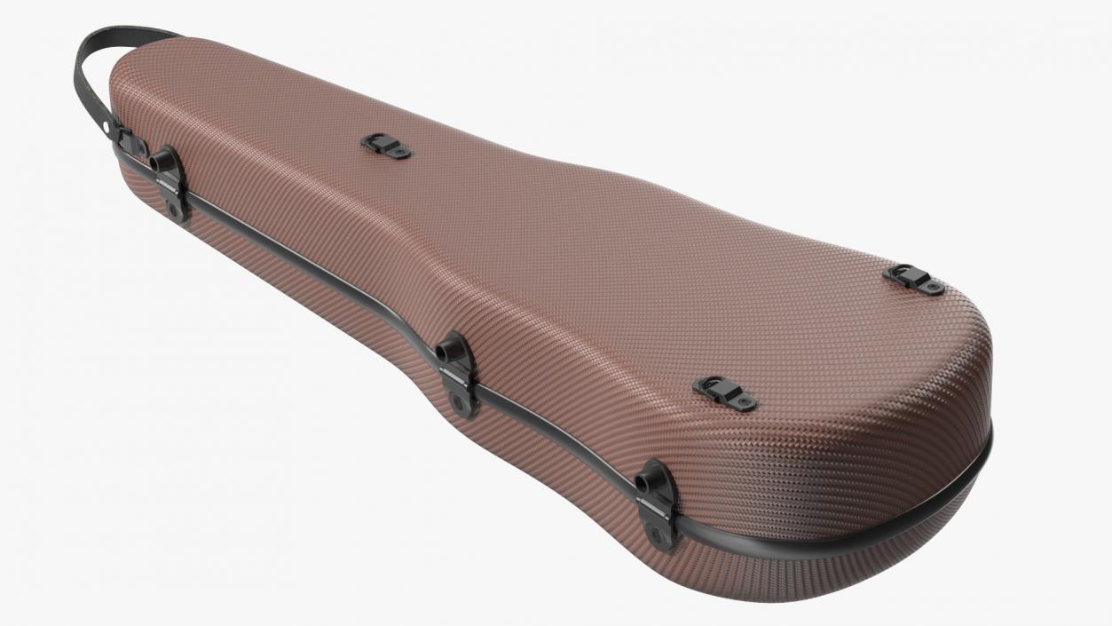 3D model Shockproof Violin Case Brown Closed