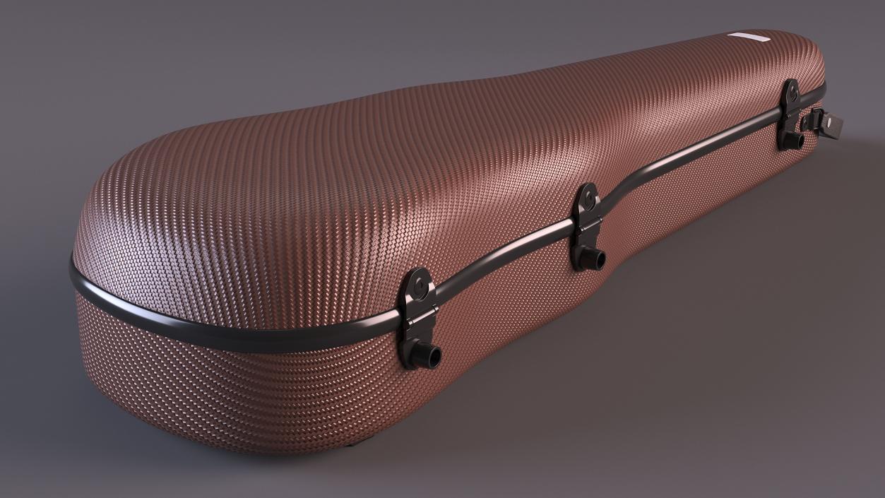 3D model Shockproof Violin Case Brown Closed