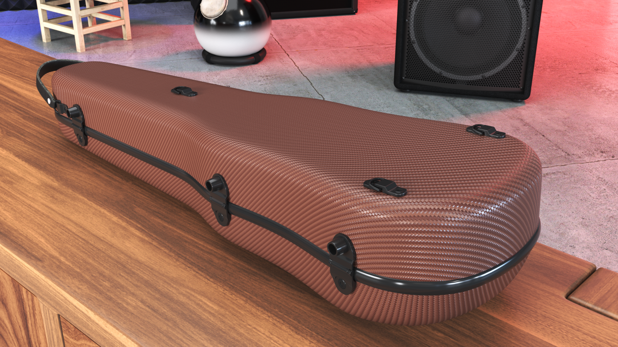 3D model Shockproof Violin Case Brown Closed