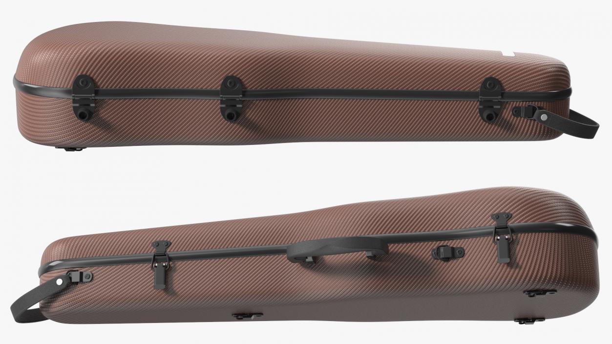 3D model Shockproof Violin Case Brown Closed