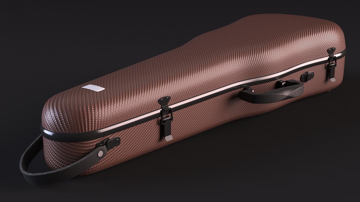 3D model Shockproof Violin Case Brown Closed