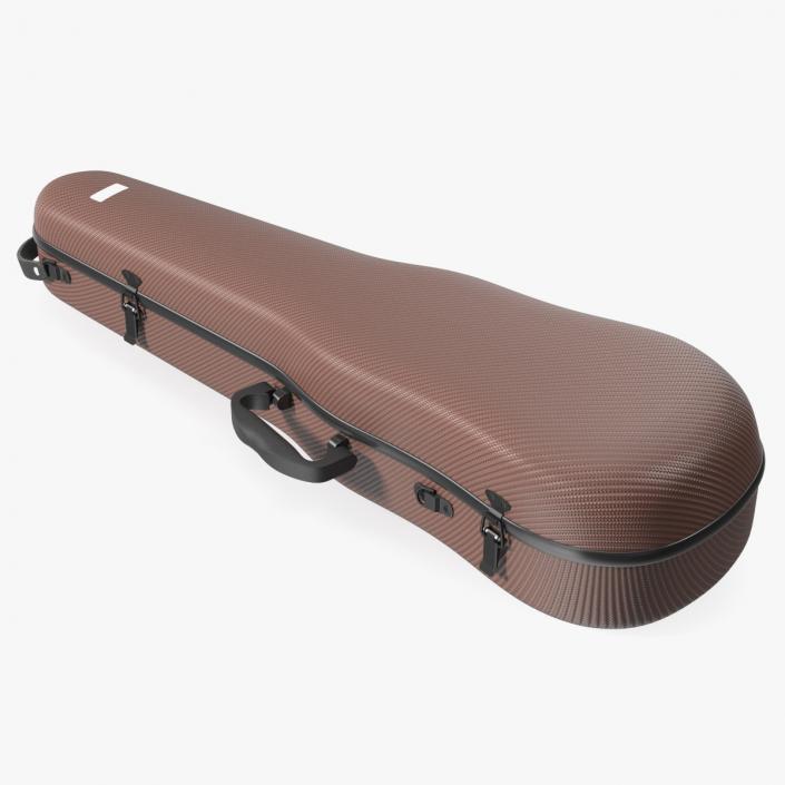 3D model Shockproof Violin Case Brown Closed