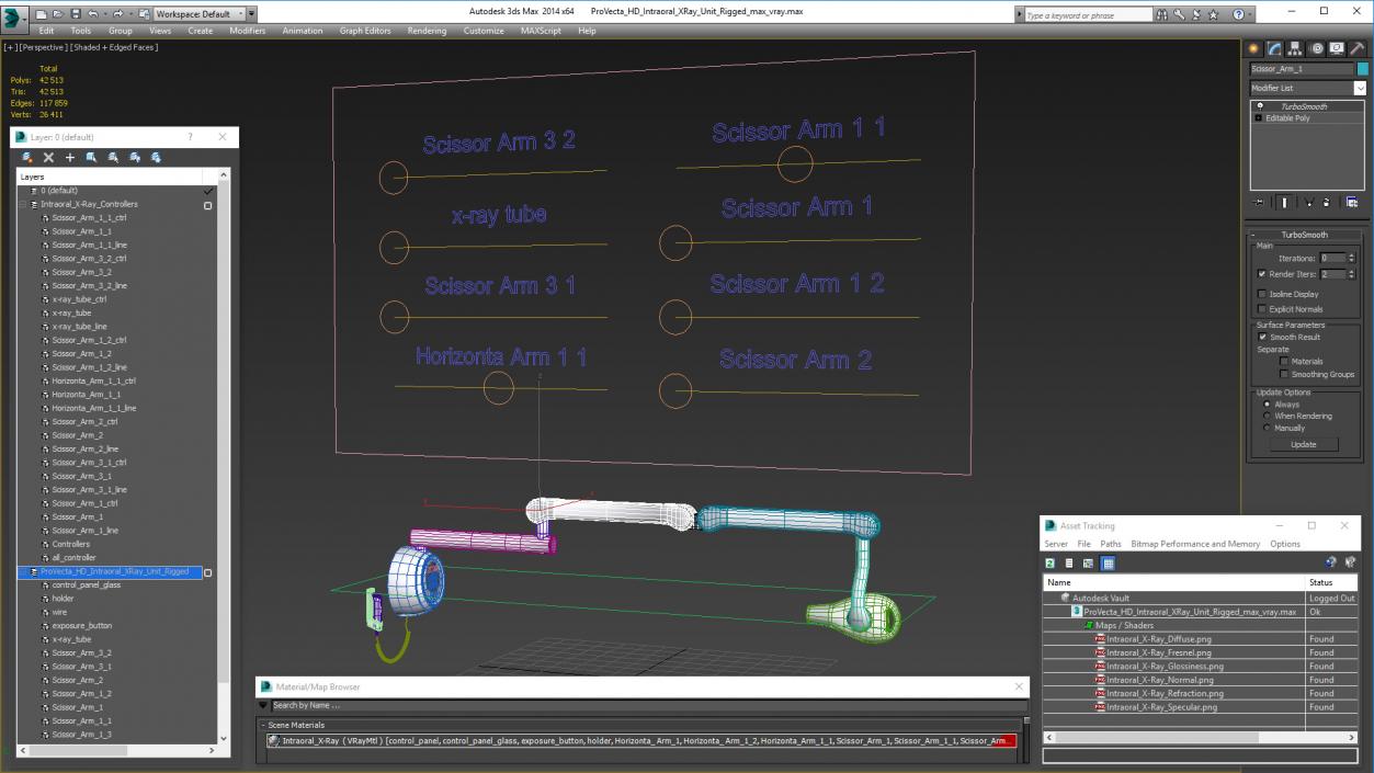 3D ProVecta HD Intraoral XRay Unit Rigged model