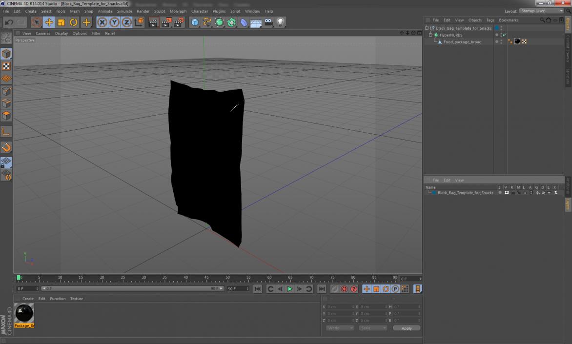 Black Bag Template for Snacks 3D model