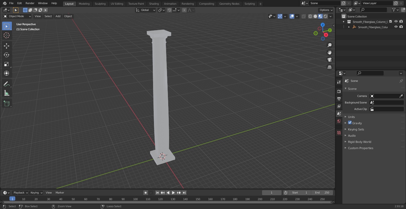 Smooth Fiberglass Column 3D model