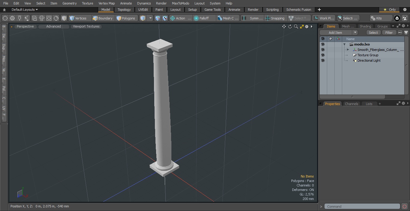 Smooth Fiberglass Column 3D model