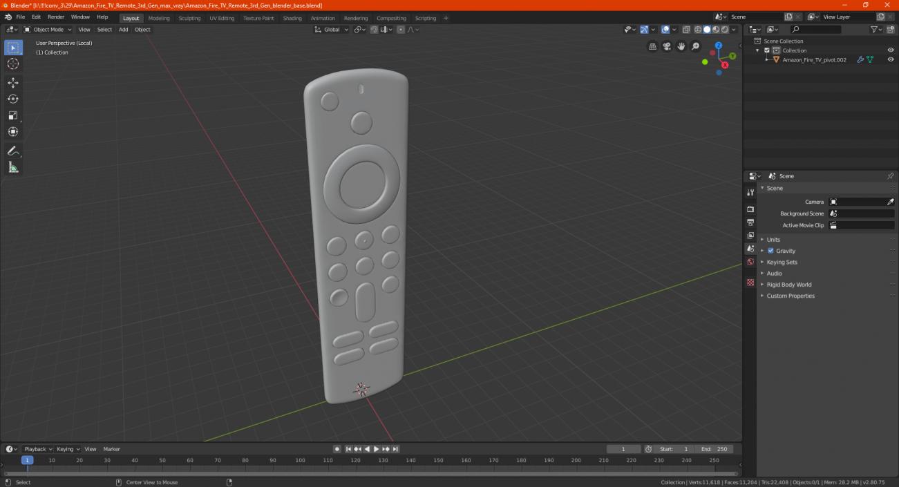 Amazon Fire TV Remote 3rd Gen 3D model