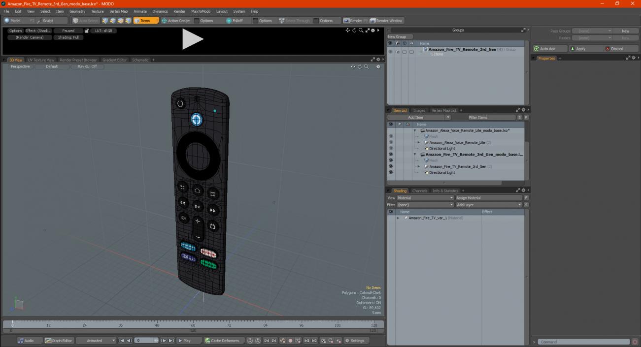 Amazon Fire TV Remote 3rd Gen 3D model