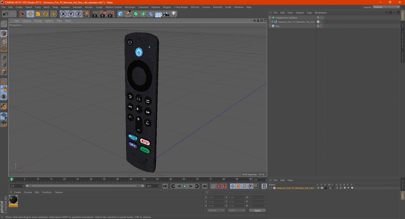 Amazon Fire TV Remote 3rd Gen 3D model