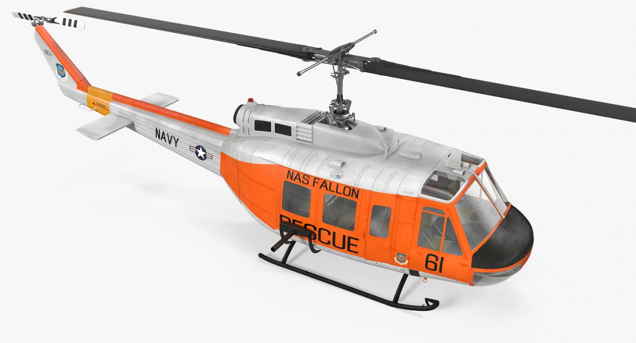 3D US Navy Bell UH-1 Iroquois Rescue model