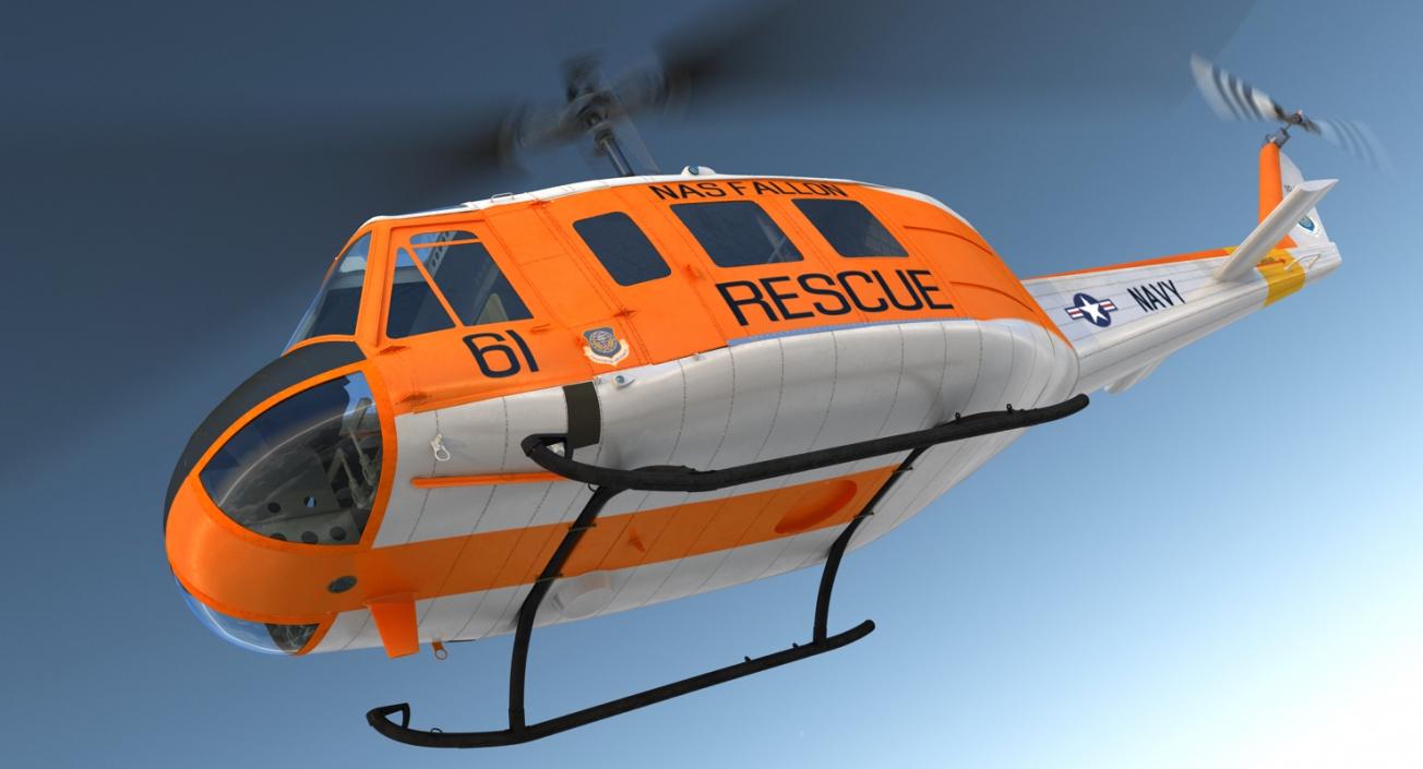 3D US Navy Bell UH-1 Iroquois Rescue model