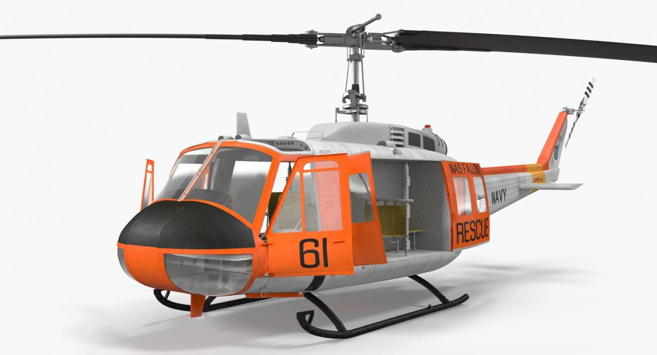 3D US Navy Bell UH-1 Iroquois Rescue model