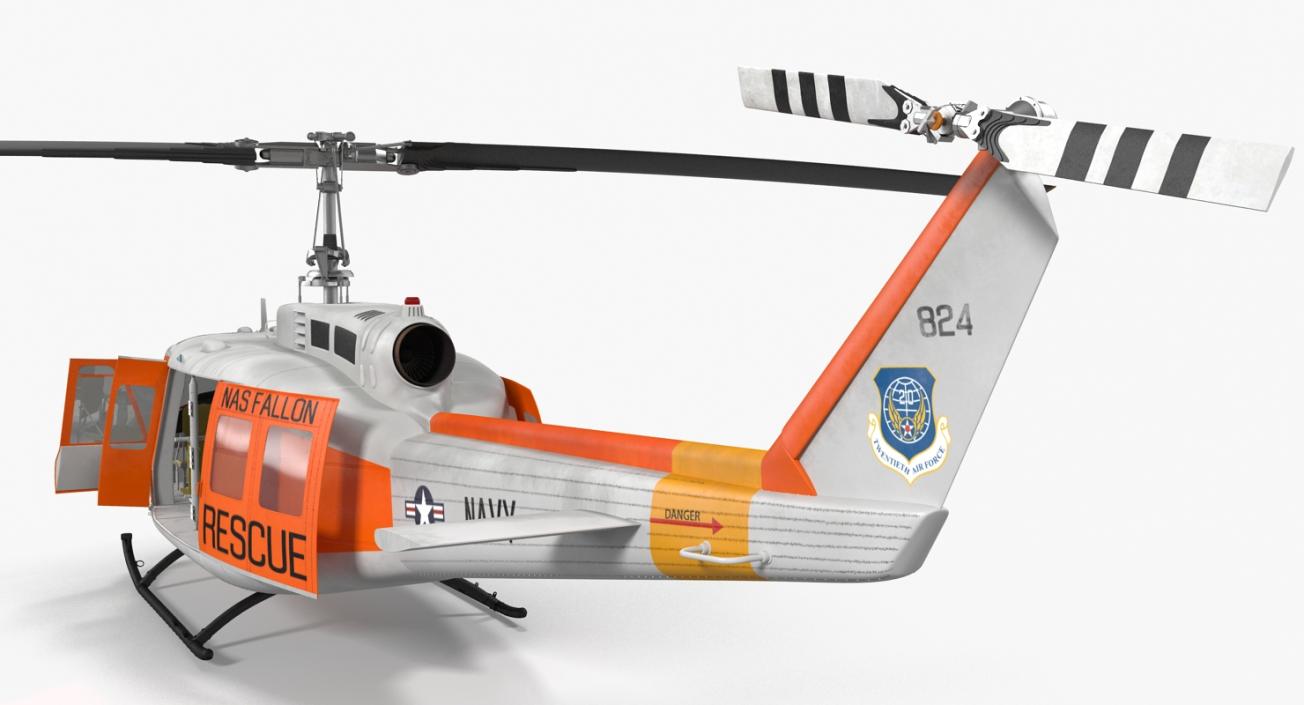 3D US Navy Bell UH-1 Iroquois Rescue model