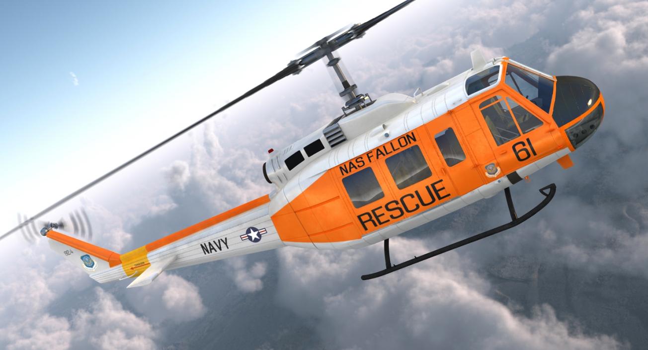 3D US Navy Bell UH-1 Iroquois Rescue model