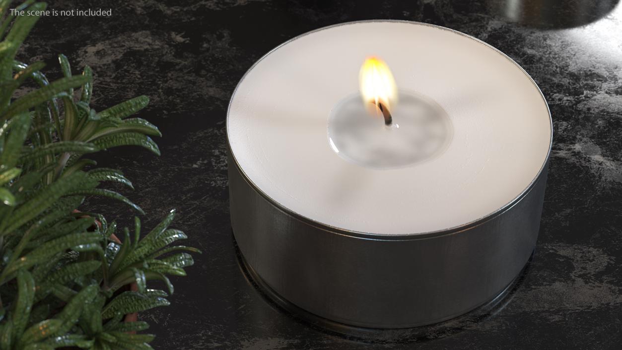 3D model Lit Tea Light Candle