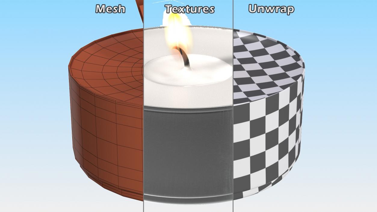 3D model Lit Tea Light Candle