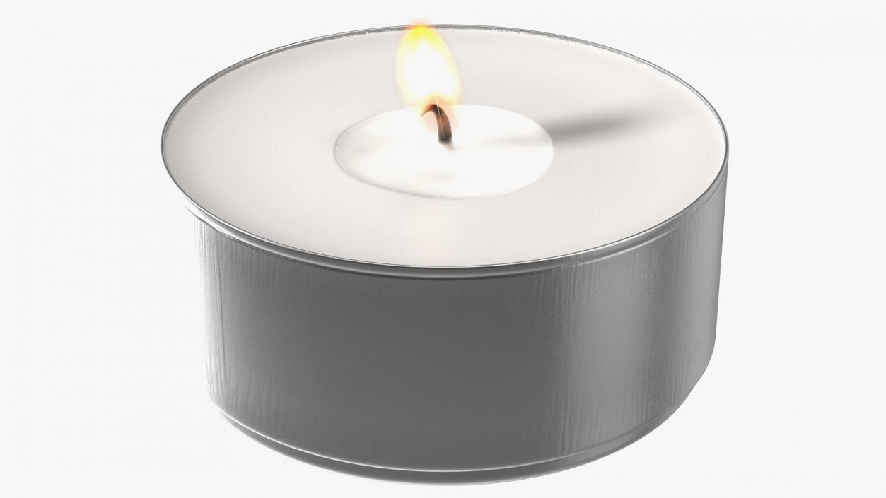 3D model Lit Tea Light Candle