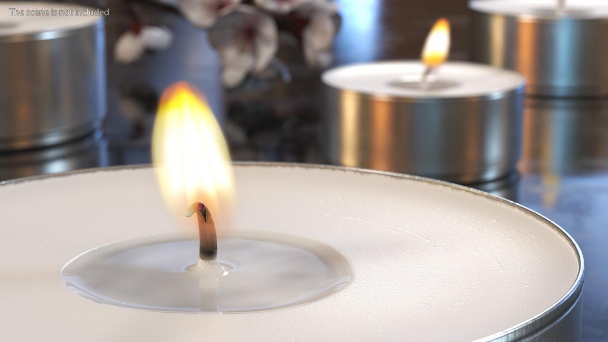 3D model Lit Tea Light Candle