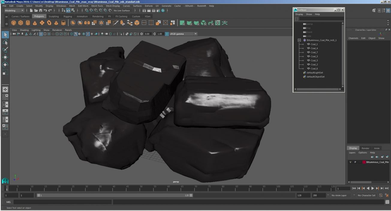 3D model Bituminous Coal Pile